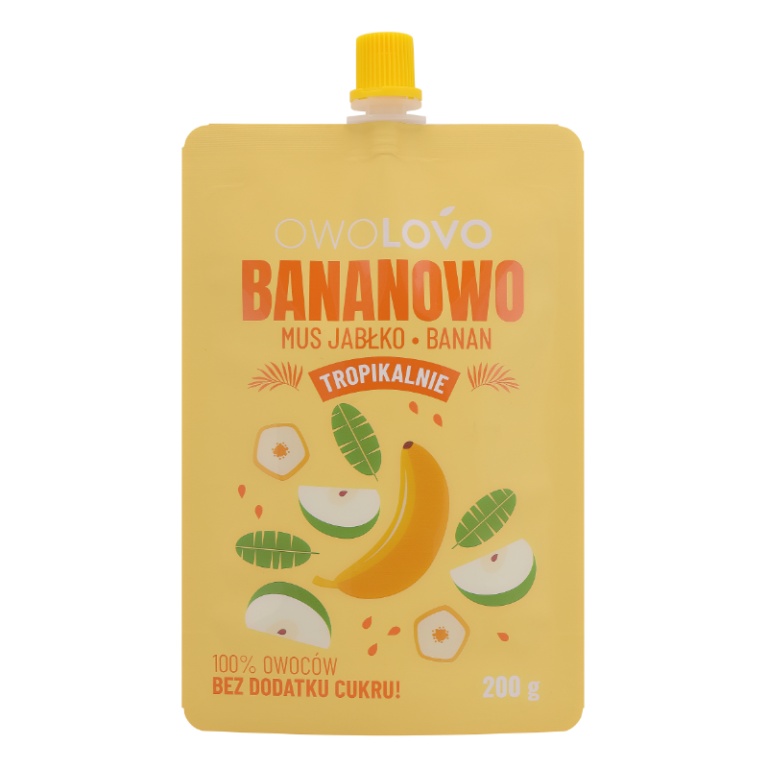 Owolovo Trópusi 100% Gyümölcspüré Alma-Banán 200 g