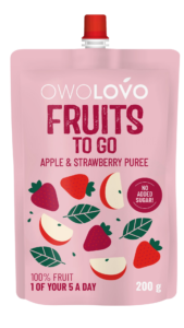 Owolovo Fruit to Go 100% Gyümölcspüré Alma-Eper 200 g
