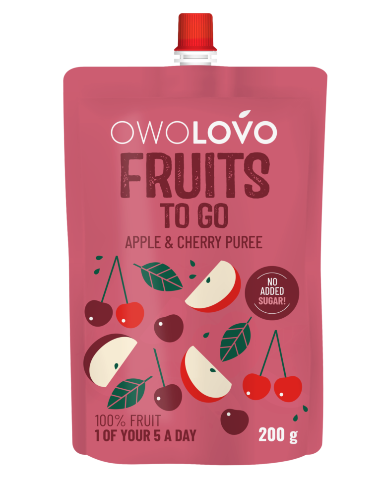 Owolovo Frui to Go 100% Gyümölcspüré Alma-Meggy 200 g