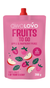 Owolovo Frui to Go 100% Gyümölcspüré Alma-Málna 200 g