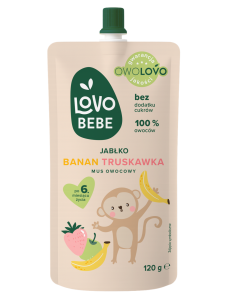 Lovo Bebe gyümölcspüré Alma - Banán - Eper 120g