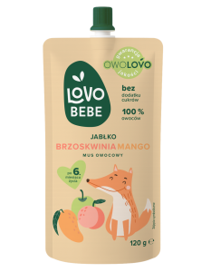 Lovo Bebe gyümölcspüré Alma - Őszibarack - Mangó 120 g